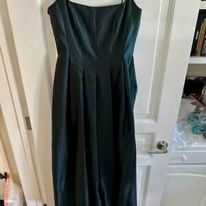 Elegant Black Satin Formal Cocktail Dress